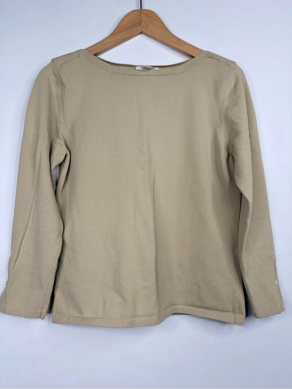 Talbots Long Sleeve Top in Beige Size Small Like New